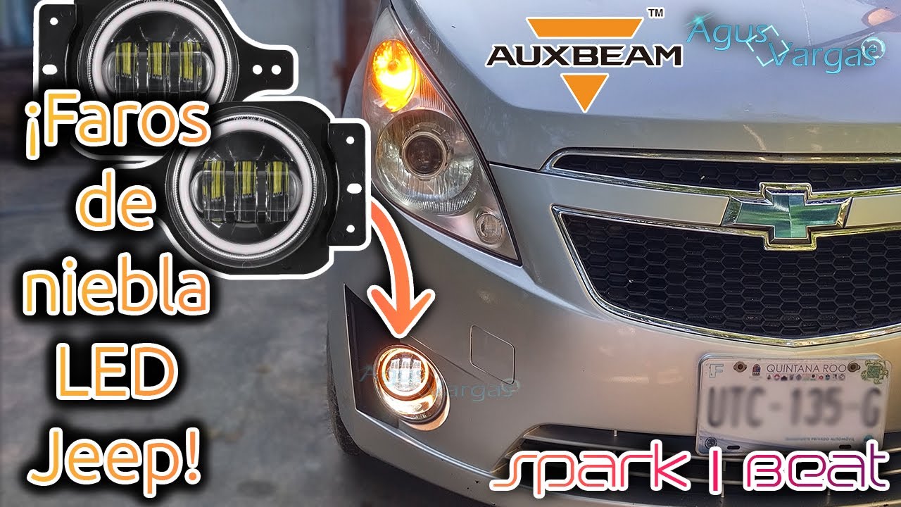 ADAPTANDO FAROS DE NIEBLA CON LUPA LED Y HALO DRL AUXBEAM EN CHEVROLET SPARK/BEAT | Agus Vargas