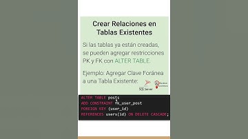 Sintaxis para agregar FK en tabla existente #sql #sqlserver #windows