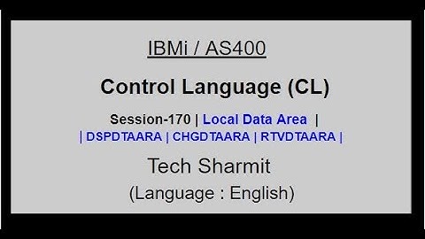 Local Data Area in cl program  | *LDA Data Area in cl Program | Basics of Data Area  | IBMi |