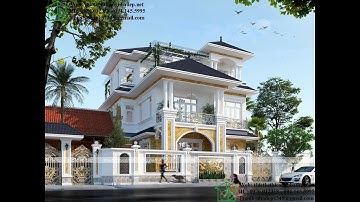 Thiết kế biệt thự 3 tầng tân cổ điển đẹp