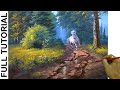 Acrylic Landscape Painting Tutorial / White Horse From the Forest / JMLisondra