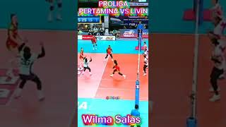 Wilma Salas Livin Vs Pertamina #proliga #wilmasalas  #voliindonesia #volitarkam #spikevolleyball