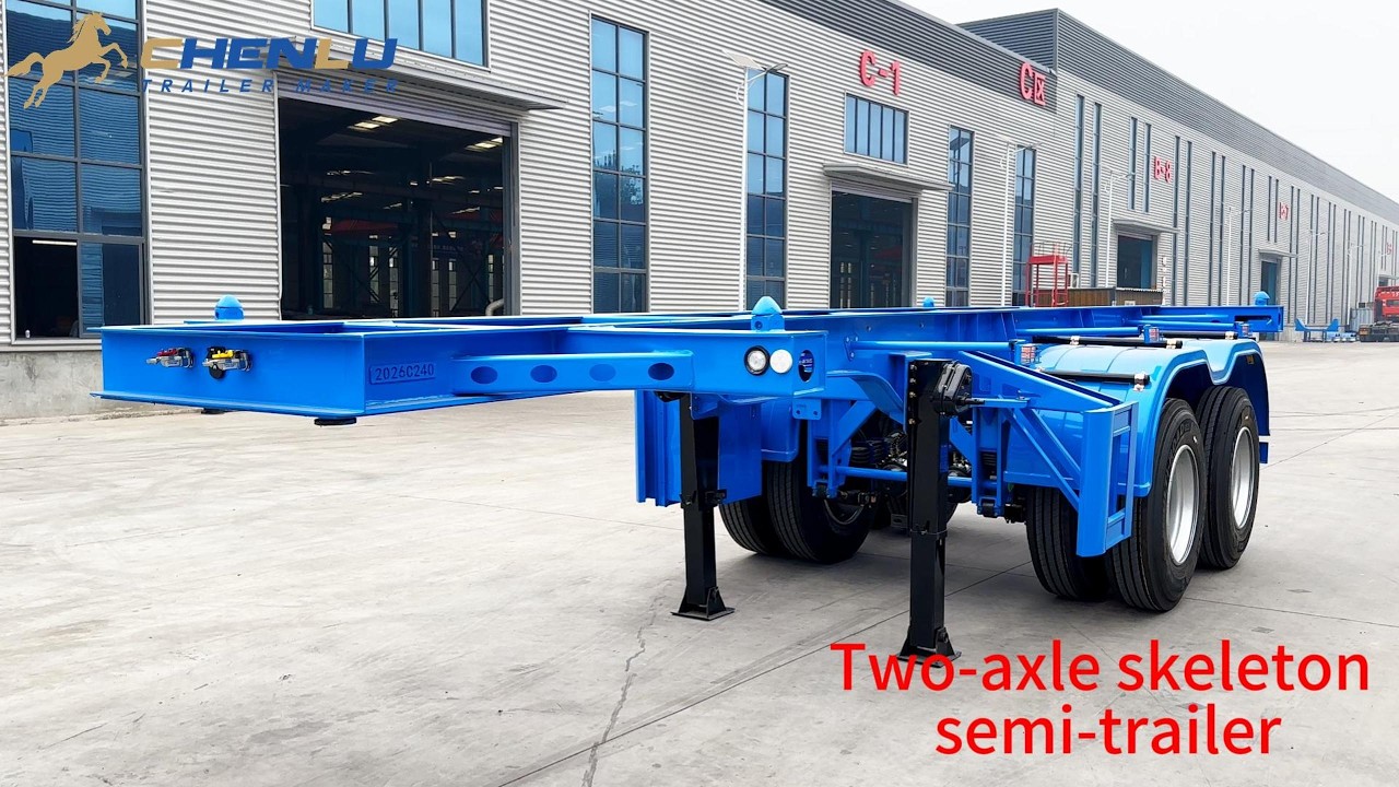CHENLU two-axle skeleton semi trailer video preview