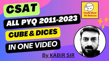 CSAT Cube and Dice Pyq Series, Topic wise, Reasoning, UPSC IAS Prelims Solved paper #csat