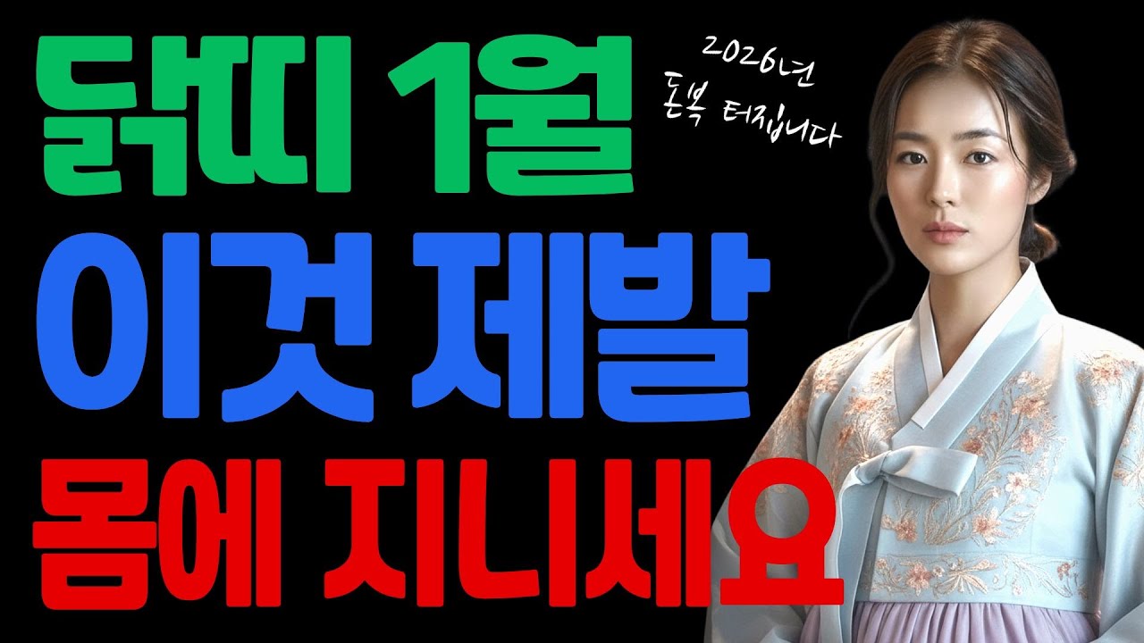 2026년 1월 닭띠, '이것' 하나만 몸에 지니면 돈방석 앉습니다! 제발 그만 고생하세요