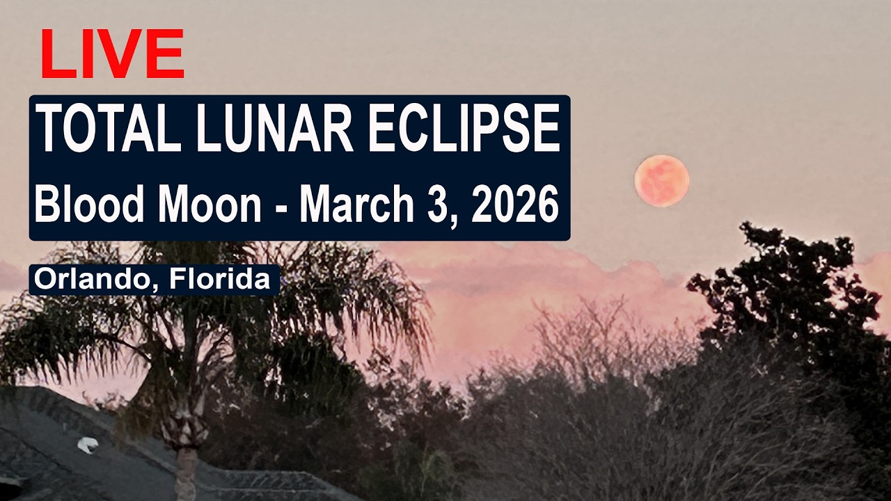 Total Lunar Eclipse ( Blood Moon ) Live | March 3, 2026 | Orlando ...