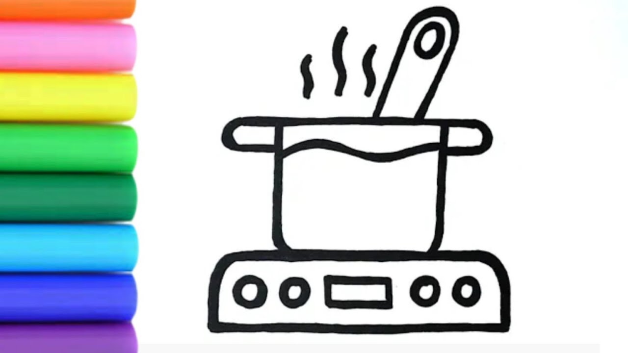 easy drawing cooking a delicious meal for kids | draw and color an easy ...