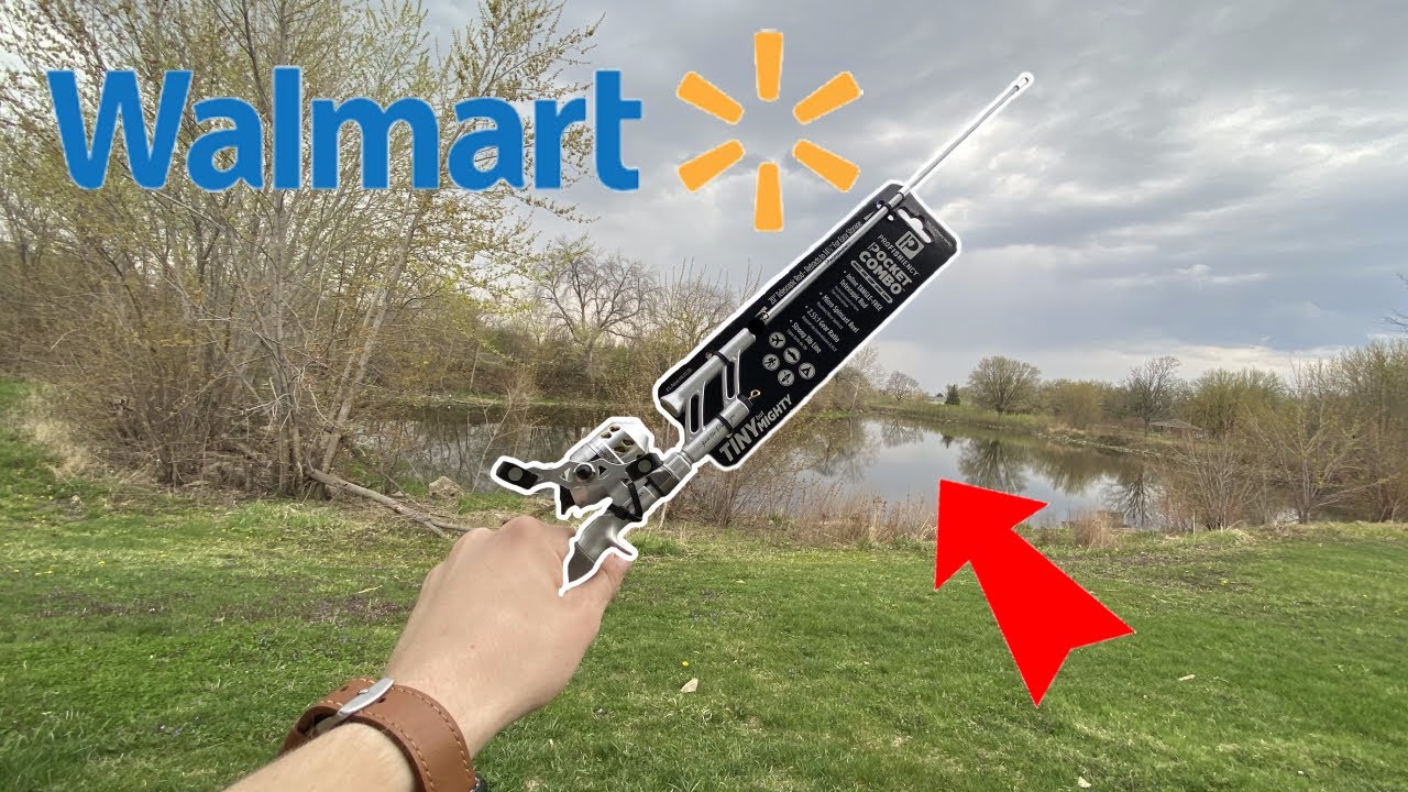 WALMARTS SMALLEST FISHING POLE (Walmart challenge) - YouTube