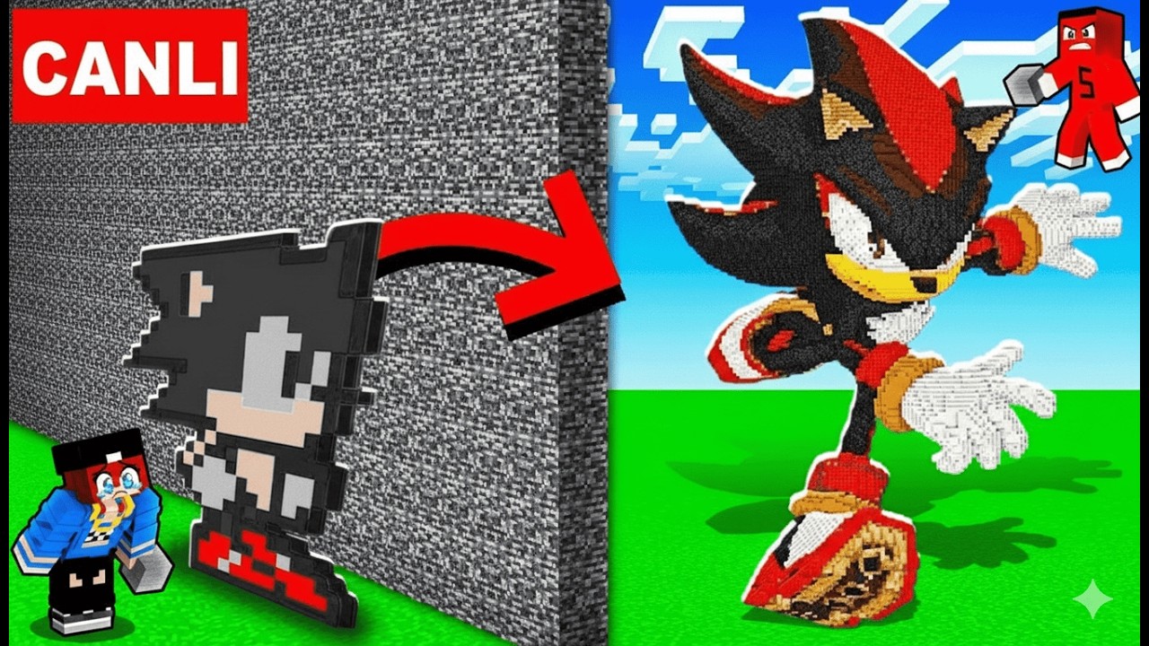 [ CANLI YAYIN ] HASANI YAPI KAPIŞMASINDA SHADOW SONİC ile TROLLEDİM !! - Minecraft