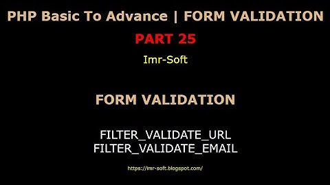 PHP Fundamentals Bangla Tutorial Part-25 | Email URL Validation | imr soft