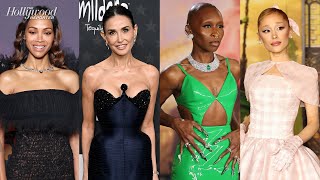 Red Carpet Style Ahead of the 2025 Oscars: Zoe Saldaña, Demi Moore, Cynthia Erivo & Ariana Grande