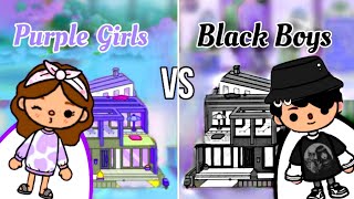 Purple Girls 💜 vs Black Boys 🖤😱 Toca boca house makeover 😍 [ Toca Life World ]