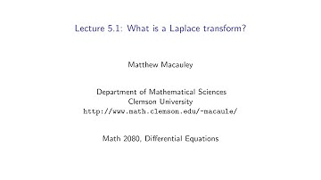 Differential Equations, Lecture 5.1: What is a Laplace transform?