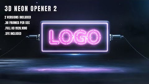 3D Neon Opener 2 After Effects Templates