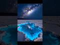 Glowing Salt Flats Mirror the Milky Way | Bioluminescent Night Sky | Qouraith #Shorts