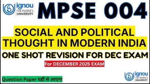 MPSE 004 December 2025 Important Questions | mpse 004 full revision for ignou december exam | IGNOU