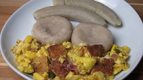 Boiled Dumpling And Green Banana With Ackee And Tofu
