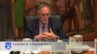 Burbank City Council Meeting - February 4, 2020