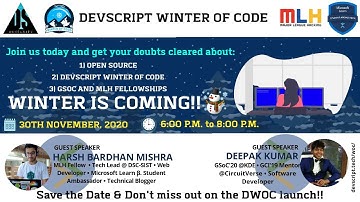 DEVSCRIPT WINTER OF CODE || EVENT LAUNCH