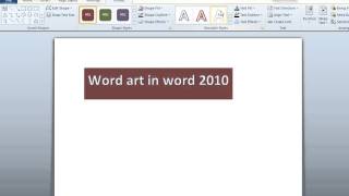 How to inserting Word Art in Ms Word 2010