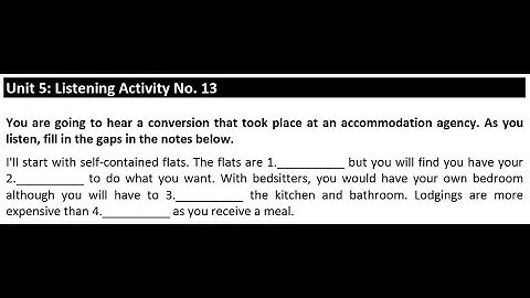 Unit 5: Listening Activity No.13