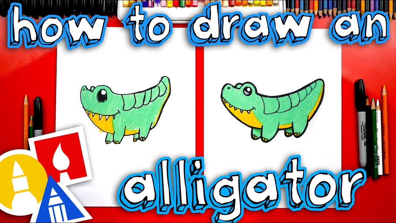 How To Draw A Cartoon Alligator - YouTube