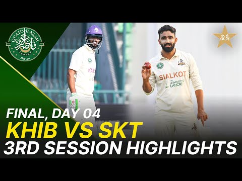 3rd Session Highlights | Quaid-e-Azam Trophy Final | Day 4 | Karachi vs Sialkot | PCB | M2P1K