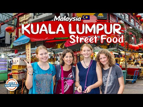 Street Food in Kuala Lumpur Malaysia 🇲🇾 Night Market Chinatown Petaling Street 197 Countries 3 Kids