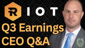 Riot Platforms Q3 Earnings Q&A  | Top Bitcoin Mining Stock News Now | CEO Jason Les | RIOT Stock