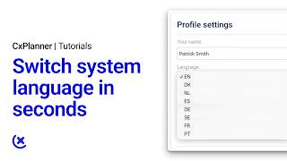 CxPlanner Tutorial | How to change the system language