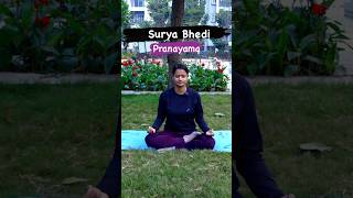 Surya bhedi pranayama - energizing breathing exercises shorts yoga health | HealthyCrew