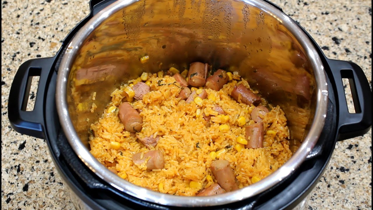 Rice with Vienna Sausage - Instant Pot - Aida's Kitchen