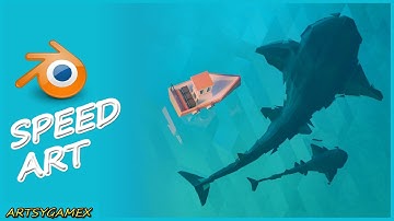 Underwater Low Poly 3D Illustration - Blender 2.8 Speed Tutorial 3D Modeling and Rendering