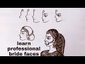 How to draw professional bride in bridal design face draw using mehndi  dulhan mehndi design