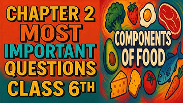 Class - 6 /Component of food / class 6 Science chapter 2 / ncert exemplar/ Most important questions/