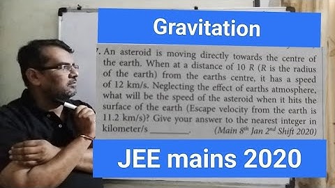 An asteroid is moving towards the centre of the earth when at a distance of 10R(R is the radius of .