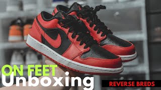 AIR JORDAN 1 LOW “ REVERSE BREDS” | Quick Unboxing | On FEET