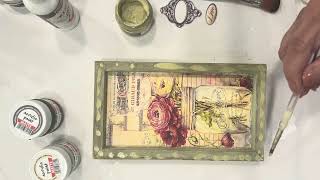 Calambour Pretty Mason Jar Flowers Decoupaged Wall Frame Decor Shelf Sitter