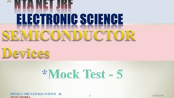 Semiconductor Devices Mock test - 5 for NTA NET Electronic Science