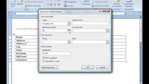Word 2007 Tutorial 18:  Creating Forms in Word