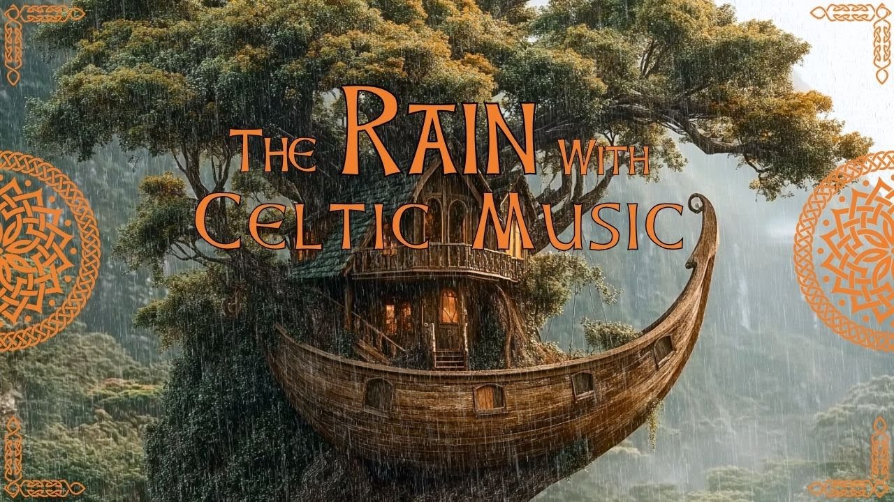 Celtic Music With Rain On The Tree House In The Deep Forest, Fantasy ...