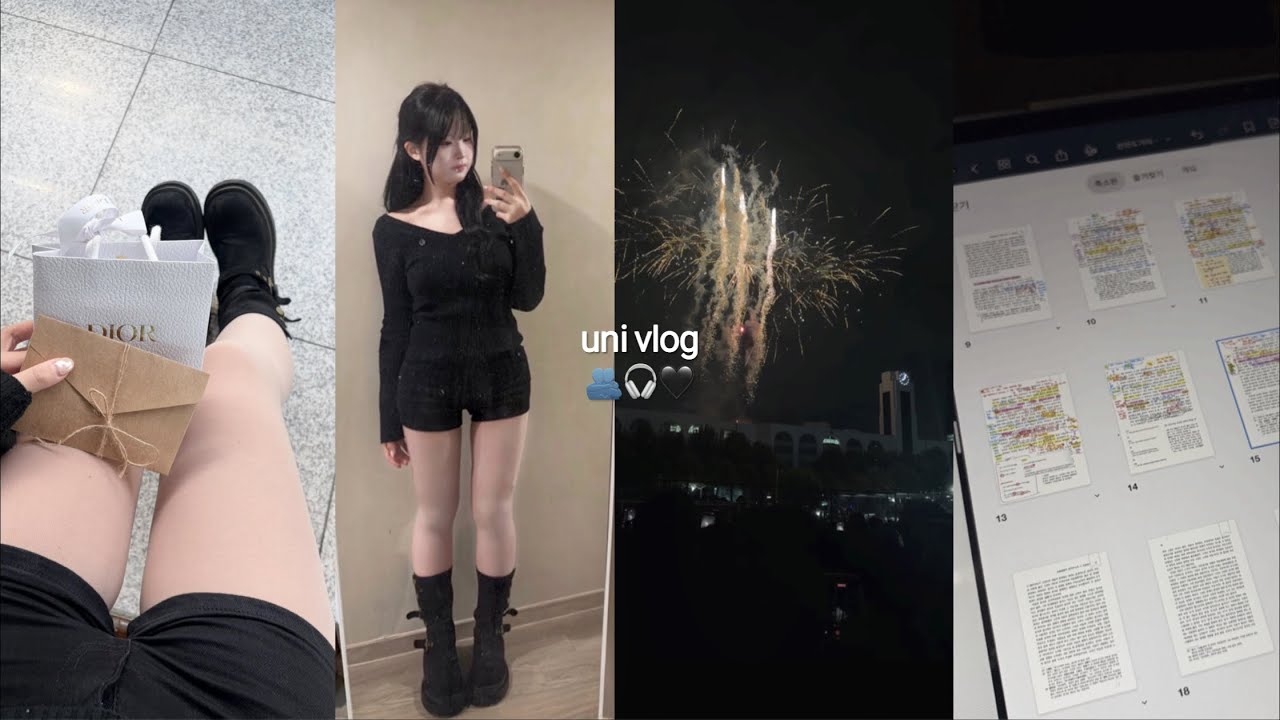 uni vlog 🌉 인하대 첫 축제부터~  ₊‧ 대학생 일상 쫌쫌따리 모아본 브이로그  |   개강 후 일상 • 07년생 • grwm • 오오티디 • 대학축제