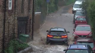 Flood water coming down Manor Road Alcombe 17th Sept. 2023