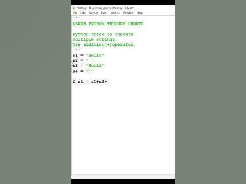 Python trick to concatenate multiple strings #shorts # ...