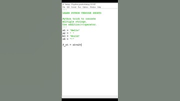 Python trick to concatenate multiple strings #shorts #pythonforbegineers #pythontricks #pythonstring