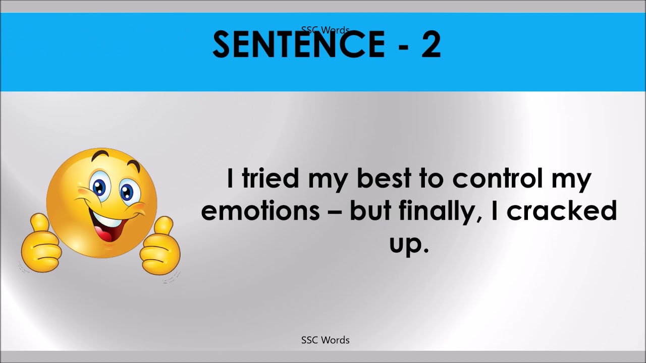 CRACK UP Idiom 170 Meaning and five sentences SSC Words YouTube