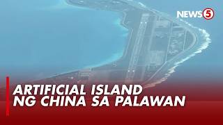 Artificial Island na itinayo ng China sa Panganiban Reef, nakuhanan sa isinagawang MDA flight
