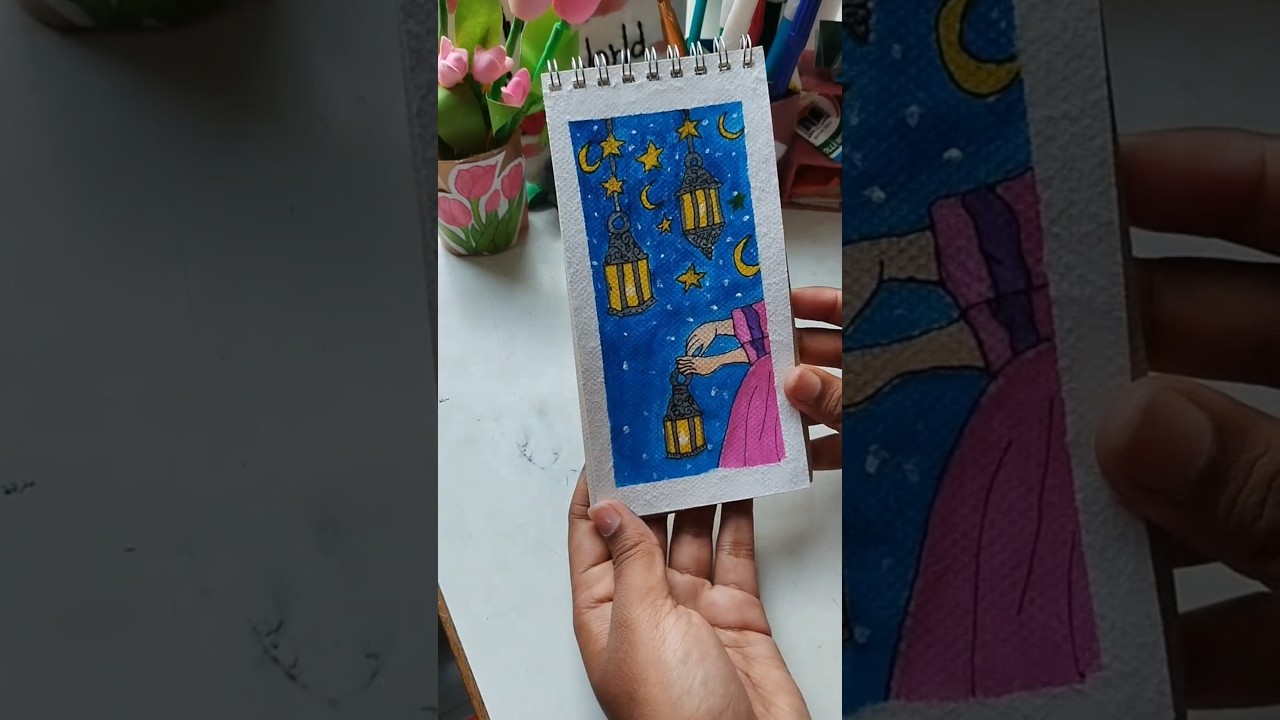 Ramadan special painting tutorial 🎨🖌️✨ easy and simple painting tutorial ✨🥹 #shorts #painting