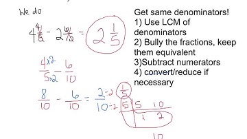 Lesson 32 part 1 subtract mixed numbers