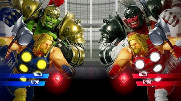 Gladiator Hulk & Thor vs Hulk & Thor  (Hardest AI) - Marvel vs Capcom: Infinite Gameplay